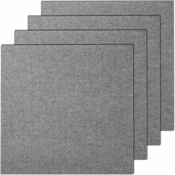 Isekleepuvad vaibaplaadid, 24x24 tolli, polsterdatud, helehall (9 tk)