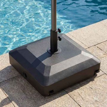 Fillable umbrella stand, with wheels and 3 adapters, Black, 54.61 × 40.64 × 54.61 cm