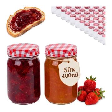 Банки с завинчивающимися крышками Relaxdays, 50 шт, 7,5 × 12,5 см