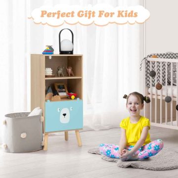 Children's bookshelf, double-sided two-tier storage box, 40.5 × 85.5 × 29 cm