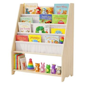 Детский стеллаж для книг Relaxdays, 4 кармана, 64 × 78 × 28 см