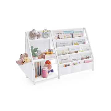 SONGMICS Children's Bookshelf, with Side Pocket, 108.5 × 75 × 30 cm