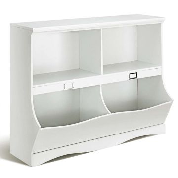 Laste riiul, 4 riiulit, Valge, 105,4 × 83,8 × 39,4 cm
