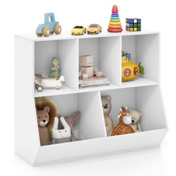 Children's shelf-organizer, 5 cubes, White, 90.17 × 76.2 × 40.64 cm
