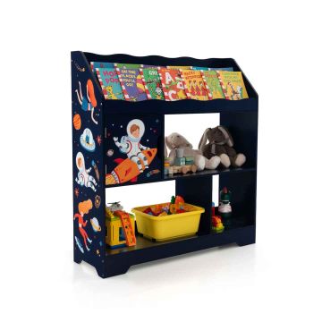 Laste kapp, 3 riiulit ja uksed, 92,71 × 100,33 × 30,48 cm