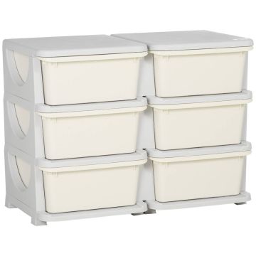 Laste kapp Homcom 75x37x56,5cm, halli/kreemi värvi