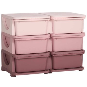 Lastekapp Homcom 75x37x56,5cm, roosa värvusega