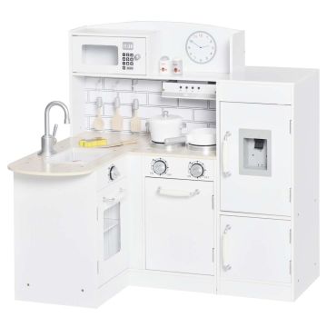 Детская кухня Homcom 86x64x84,5см, белого цвета