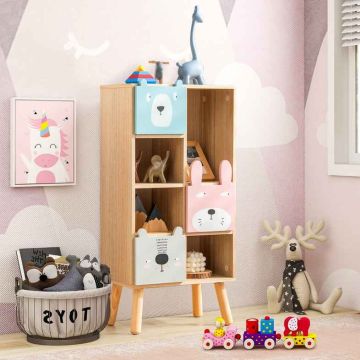 Children's toy storage cabinet, 3 drawers and 4 open compartments, 40 × 83 × 25 cm
