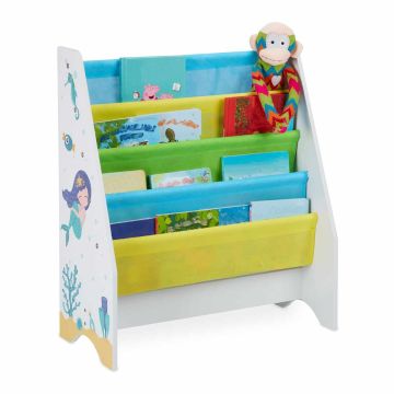 Детский стеллаж для игрушек Relaxdays, 4 отделения из полиэстера, 62 × 71 × 29 см