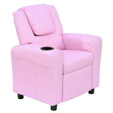 Laste tugitool jalarauaga Homcom 62x52x69cm, roosa/must