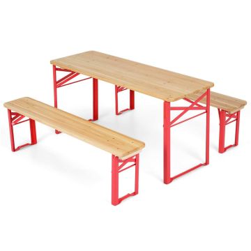 Children's picnic table with benches, 3-piece, 40 × 53 × 110 cm