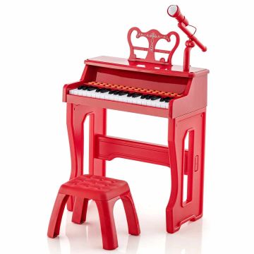 Children's keyboard instrument, with microphone, Black/red, 40.1 × 22.6 × 49 cm