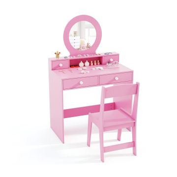 Children's dressing table, set with chair, 69.85 × 110.49 × 39.37 cm