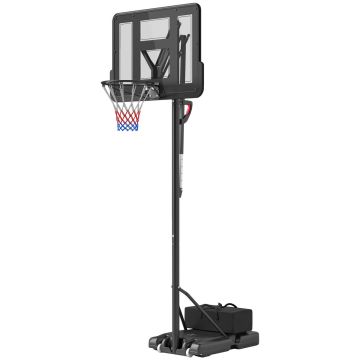 Laste korvpallivärk statiiviga Sportnow 110x75x370cm, musta värvi