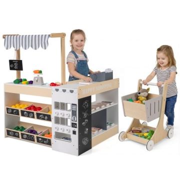 Children's grocery store playset, 2 boards, 90.17 × 78.74 × 104.14 cm