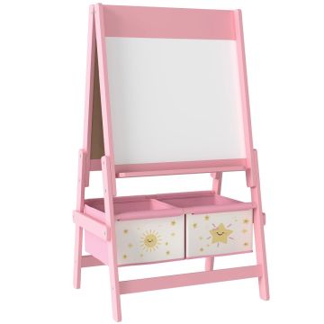 Детский мольберт, 3 в 1, Розовый, 54 × 94 × 46 см