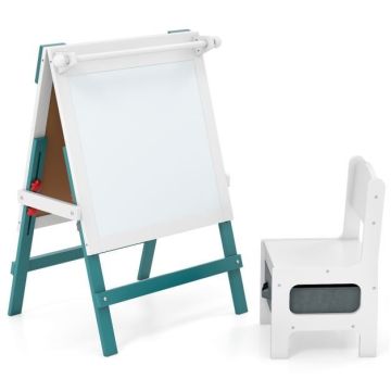 Laste molberti ja tooli komplekt, 3 ühes, 55 × 48 × 75–94 cm