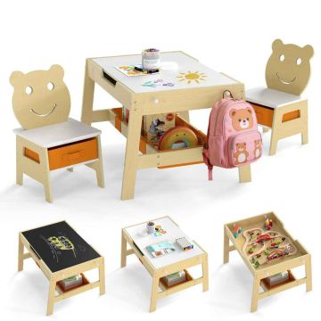 Laste laua ja toolide komplekt, 2 tooli, 69,85 × 45,72 × 60,96 cm