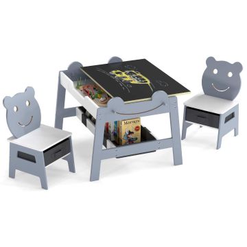 Laste laua ja toolide komplekt, 2 tooli, 69,85 × 50,8 × 60,96 cm
