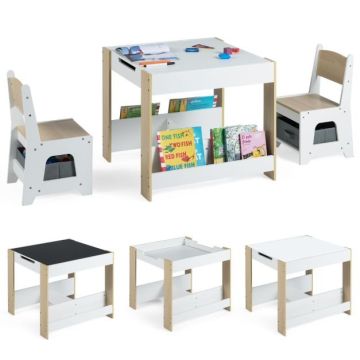 Laste laua ja toolide komplekt, 4 ühes, 61 × 61 × 56 cm