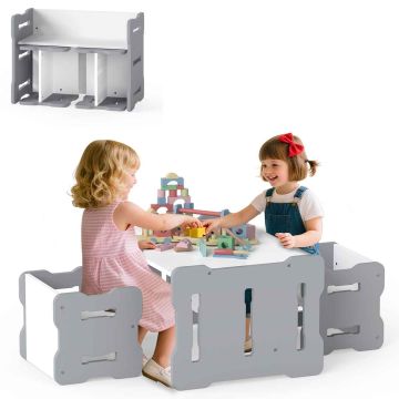 Laste laua ja taburettide komplekt, 3-osaline, 68,58 × 52,07 × 39,37 cm