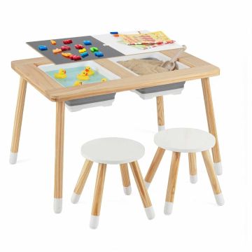 Laste lauakomplekt, laud ja 2 tooli, 81,28 × 49,53 × 60,33 cm