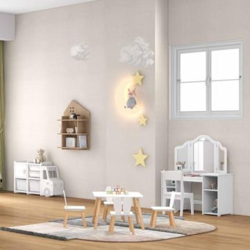 Children's table set with toy shelf and dressing table, 110x32x66 cm