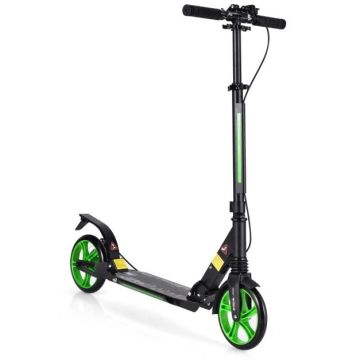 Children's folding scooter, adjustable handlebar height, 3.62 kg, black and green wheels
