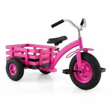 Children's tricycle, with basket, 48 × 22.5 × 27–30.5 inches