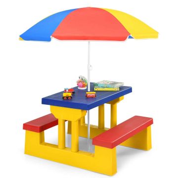 Laste piknikulauakomplekt, 2 pinki, Mitmevärviline, 67 × 41 × 47 cm