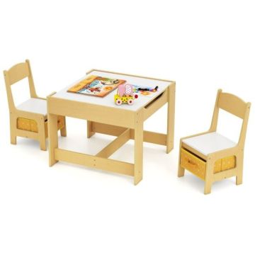 Laste laua ja 2 tooli komplekt, 2 tooli, 62 × 62 × 48 cm