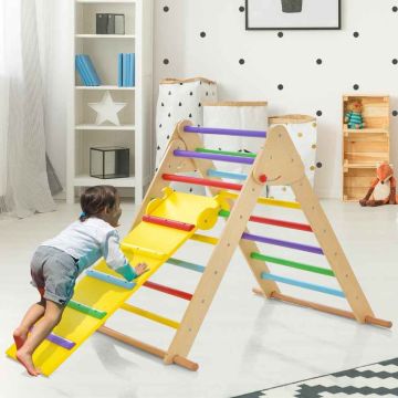 Children's climbing ladder, with adjustable and reversible ramp, 35 × 41 × 33.5 in