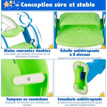 Children's toilet ladder with steps, 2 footrest height positions, 66 × 35 × 56 cm