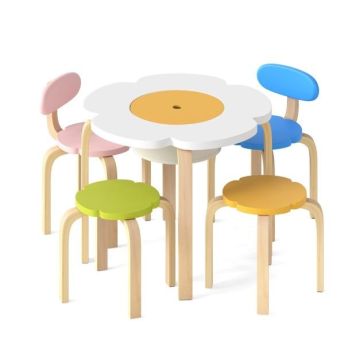 Laste mööblikomplekt, 1 laud, 2 tooli, 2 taburetti, 60 × 45 × 60 cm