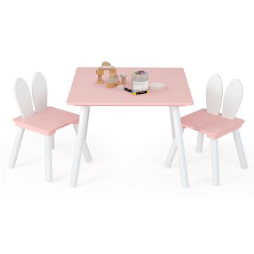 Laste mööblikomplekt, 1 laud + 2 tooli, 62 × 43 × 62 cm
