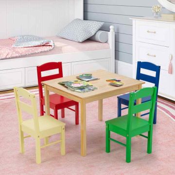 Children's furniture set, 1 table and 4 chairs, 66 × 56 × 48 cm
