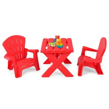 Children's furniture set, 3 pieces, 2 chairs, Blue/red