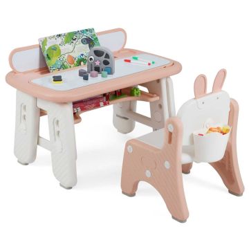 Laste mööblikomplekt, Laud ja tool, 80 × 50 × 45–55 cm