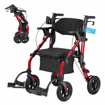 Kõndimisraam ja transporditool VEVOR HFK-9269KD-1, 2-ühes, 107 × 92–106,5 × 73 cm