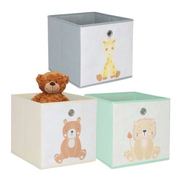 Laste hoiukastid Relaxdays, 3 tk, 30 × 30 × 30 cm
