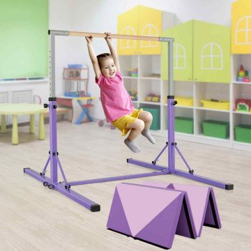 Children's gymnastics crossbar, With mat, 13 height positions, 136 × 172 × 90–150 cm