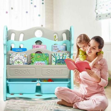 Children's bookshelf, 4 shelf levels, 2 drawers, 68.5 × 64.5 × 30.5 cm