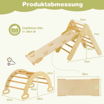 Children's climbing set, 3 parts, 75 × 55 × 64 cm