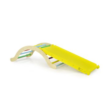 Children's climbing set, with ramp and cushion