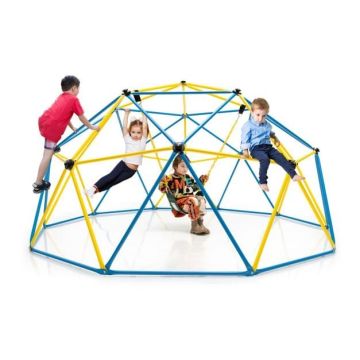 Children's climbing play set with swing, up to 6 children, Blue/yellow/green
