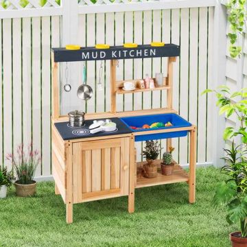 Children's outdoor play kitchen, 4 utensils and 4 cups, 79 × 38.5 × 92 cm