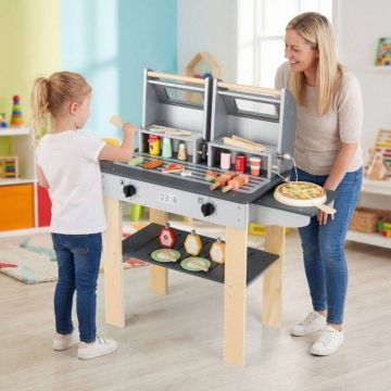 Children's wooden barbecue, 2 compartments
