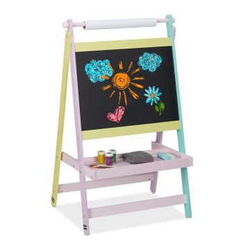 Детская доска для рисования Relaxdays, с бумажным рулоном, 56 × 90 × 42 см