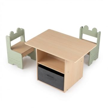 Lastelaud, 2 lahtrit, 2 tooli, 27,5 × 19 × 19,5 tolli
